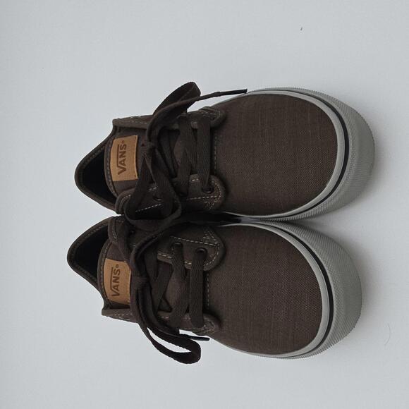 Vans Boy's Atwood Textile Walnut/Grey low skate shoes size 3 - Picture 2 of 8